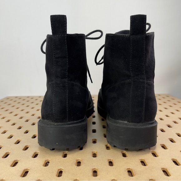 Divided Women’s Work Boot Black Faux Suede Lace Up Lug Sole Size 8.5 US - Picture 5 of 9